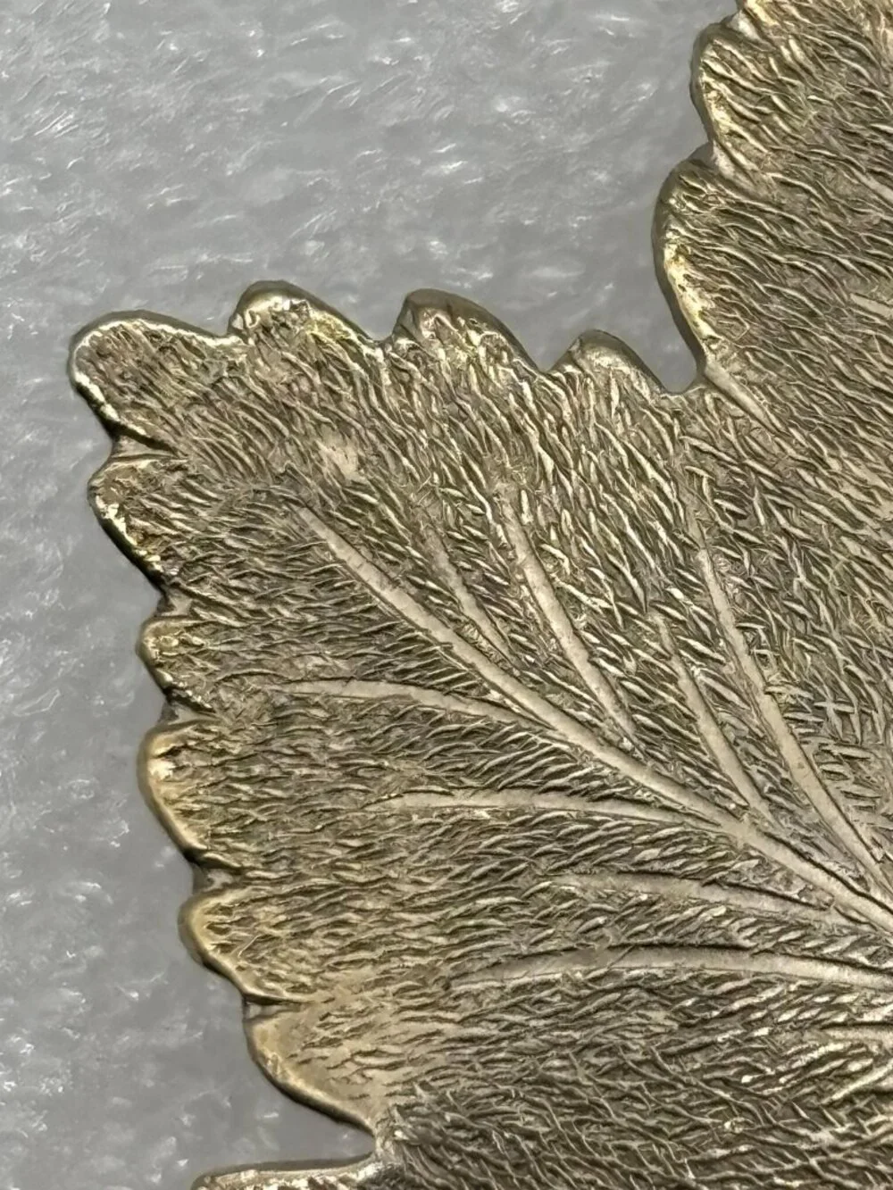 Vintage Giovanni Maple Leaf Brooch Gold Tone Matte Textured 1960s 70s and Signed